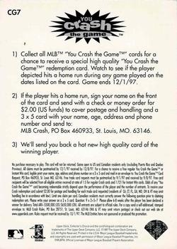 1997 Collector's Choice - You Crash the Game #CG7 Mo Vaughn Back