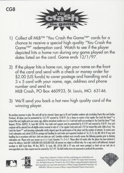 1997 Collector's Choice - You Crash the Game #CG8 Sammy Sosa Back