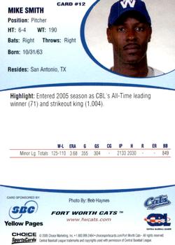 2005 Choice Fort Worth Cats #12 Mike Smith Back