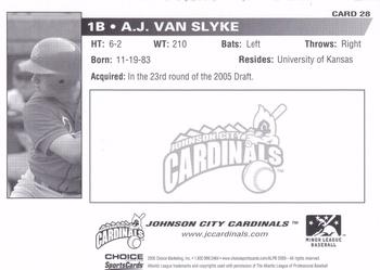 2005 Choice Johnson City Cardinals #28 A.J. Van Slyke Back