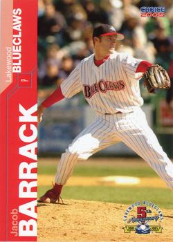 2005 Choice Lakewood BlueClaws #3 Jacob Barrack Front