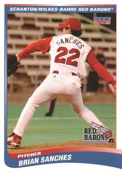 2005 Choice Scranton/Wilkes-Barre Red Barons #26 Brian Sanches Front