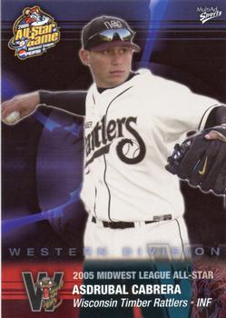 2005 MultiAd Midwest League All-Stars Western Division #5 Asdrubal Cabrera Front
