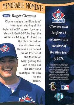 1997 Collector's Choice - Memorable Moments #8 Roger Clemens Back