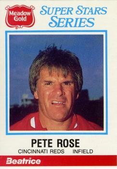 1986 Meadow Gold Stat Back #8 Pete Rose Front