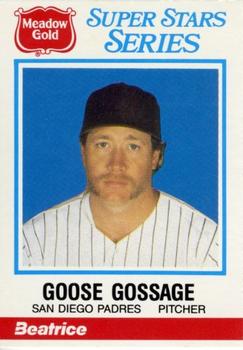 1986 Meadow Gold Stat Back #20 Goose Gossage Front