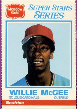 1986 Meadow Gold Blank Back #NNO Willie McGee Front