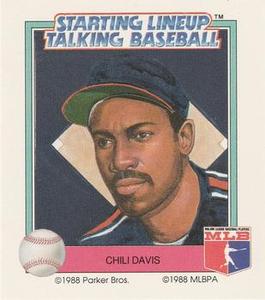 1988 Parker Bros. Starting Lineup Talking Baseball California Angels #19 Chili Davis Front
