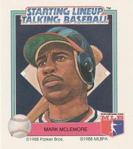 1988 Parker Bros. Starting Lineup Talking Baseball California Angels #18 Mark McLemore Front