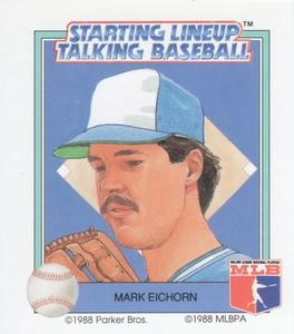 1988 Parker Bros. Starting Lineup Talking Baseball Toronto Blue Jays #26 Mark Eichhorn Front