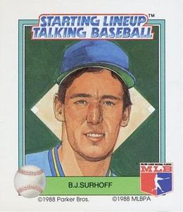 1988 Parker Bros. Starting Lineup Talking Baseball Milwaukee Brewers #11 B.J. Surhoff Front