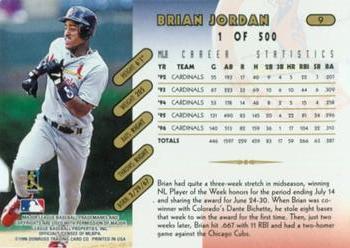 1997 Donruss - Press Proofs Gold #9 Brian Jordan Back