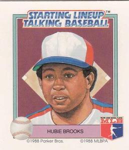 1988 Parker Bros. Starting Lineup Talking Baseball Montreal Expos #17 Hubie Brooks Front