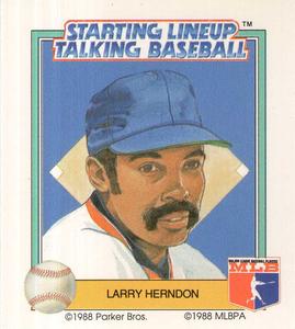 1988 Parker Bros. Starting Lineup Talking Baseball Detroit Tigers #22 Larry Herndon Front