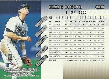 1997 Donruss - Press Proofs Silver #14 Craig Biggio Back