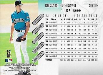 1997 Donruss - Press Proofs Silver #81 Kevin Brown Back