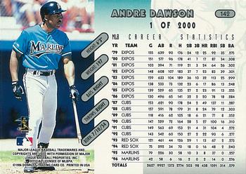 1997 Donruss - Press Proofs Silver #142 Andre Dawson Back