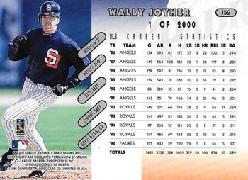 1997 Donruss - Press Proofs Silver #152 Wally Joyner Back