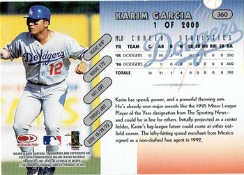 1997 Donruss - Press Proofs Silver #360 Karim Garcia Back