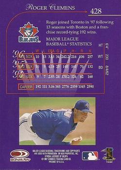 1997 Donruss - Press Proofs Silver #428 Roger Clemens Back