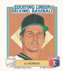 1988 Parker Bros. Starting Lineup Talking Baseball Pittsburgh Pirates #16 Al Pedrique Front