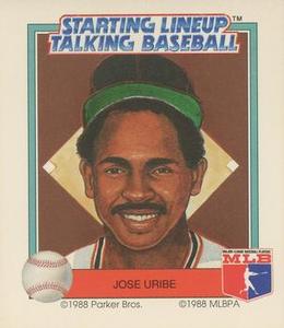 1988 Parker Bros. Starting Lineup Talking Baseball San Francisco Giants #16 Jose Uribe Front
