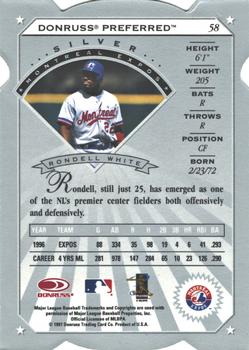 1997 Donruss Preferred - Cut to the Chase #58 Rondell White Back