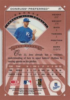 1997 Donruss Preferred - Cut to the Chase #89 Jose Rosado Back
