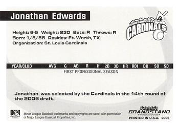 2006 Grandstand Appalachian League Top Prospects #NNO Jonathan Edwards Back