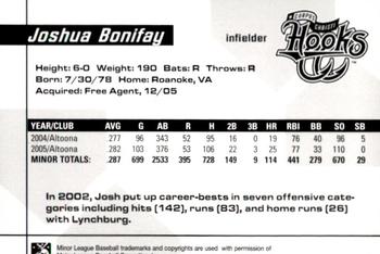 2006 Grandstand Corpus Christi Hooks #25 Joshua Bonifay Back