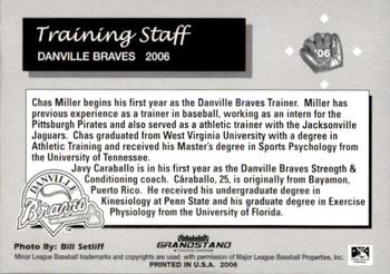 2006 Grandstand Danville Braves #36 Trainers (Chas Miller / Javy Caraballo) Back