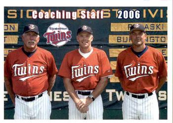 2006 Grandstand Elizabethton Twins #3 Coaches (Ray Smith / Jeff Reed / Jim Shellenback) Front