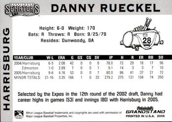 2006 Grandstand Harrisburg Senators #6 Danny Rueckel Back