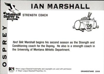 2006 Grandstand Missoula Osprey #2 Ian Marshall Back