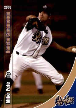 2006 Grandstand Rancho Cucamonga Quakes #24 Mike Pete Front