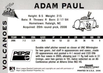 2006 Grandstand Salem-Keizer Volcanoes #25 Adam Paul Back