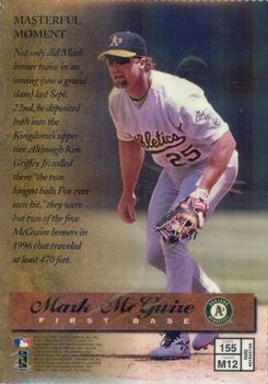 1997 Finest - Embossed Refractor #155 Mark McGwire Back