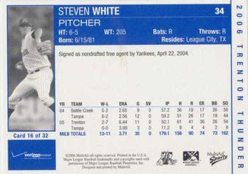 2006 MultiAd Trenton Thunder #16 Steven White Back