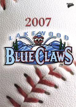2007 MultiAd Lakewood BlueClaws #1 Checklist Front