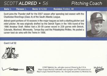 2007 MultiAd Trenton Thunder #3 Scott Aldred Back