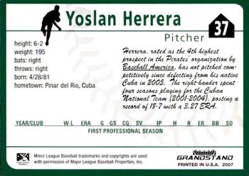 2007 Grandstand Altoona Curve #NNO Yoslan Herrera Back