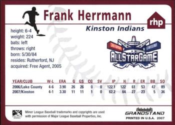 2007 Grandstand Carolina League All-Stars #NNO Frank Herrmann Back