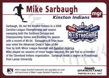 2007 Grandstand Carolina League All-Stars #NNO Mike Sarbaugh Back