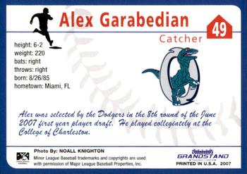 2007 Grandstand Ogden Raptors #NNO Alex Garabedian Back