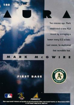 1997 New Pinnacle - Artist's Proofs #188 Mark McGwire Back