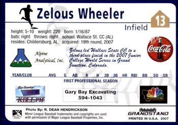 2007 Grandstand Helena Brewers #NNO Zelous Wheeler Back