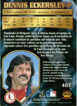 1997 Pacific Crown Collection - Light Blue #407 Dennis Eckersley Back