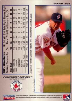 2007 Choice Pawtucket Red Sox #5 Mike Burns Back