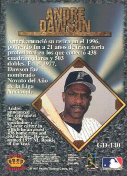 1997 Pacific Prism Invincible - Gems of the Diamond #GD-140 Andre Dawson Back