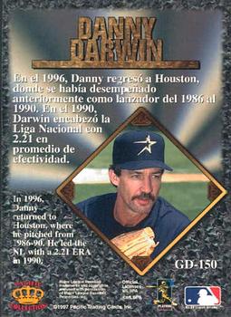 1997 Pacific Prism Invincible - Gems of the Diamond #GD-150 Danny Darwin Back